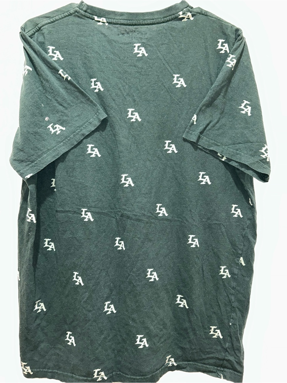 Eighty Eight Dark Green Allover LA Logo Short Sleeve Tee
